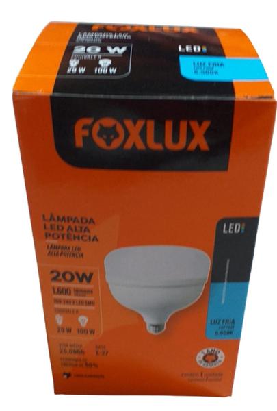 Imagem de Kit 5 Lâmpada Led Super Bulbo Alta Potência 20w Branco Frio Foxlux