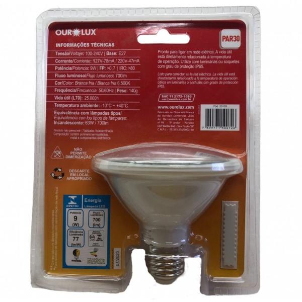 Imagem de Kit 5 lampada par 30 led 9w e-27 6500k ip65 bivolt ourolux