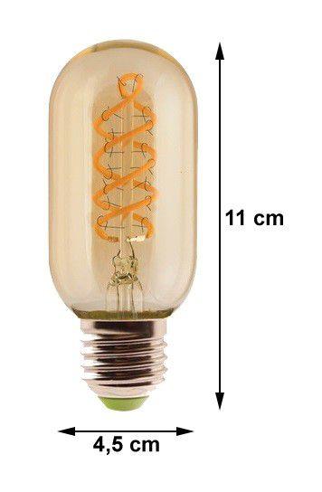 Kit 5 Lâmpada Retrô Led T45 Spiral 4w Dimerizável 110v - GMH Imagem de Kit 5 Lâmpada Retrô Led T45 Spiral 4w Dimerizável 110v