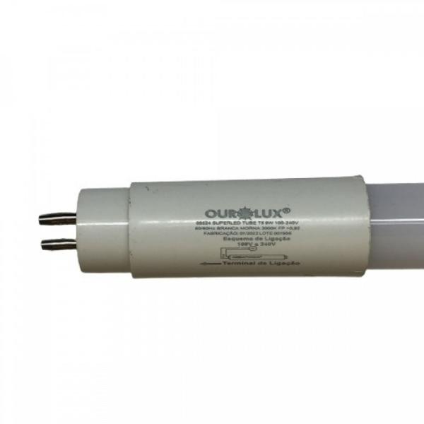 Imagem de Kit 5 lampada tubular led t5 9w bivolt driver 3000k ourolux