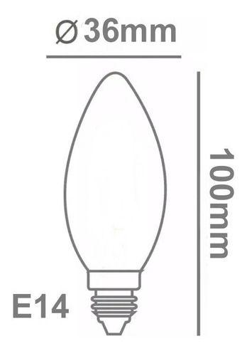 Imagem de Kit 5 Lampada Vela LED 4w Luz Amarela 3000k Economica