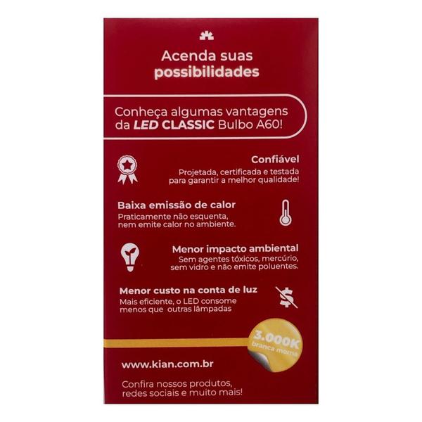 Kit 5 Lâmpadas 9w Luz Amarela 3000k Economica Decoração Casa - Kian Imagem de Kit 5 Lâmpadas 9w Luz Amarela 3000k Economica Decoração Casa