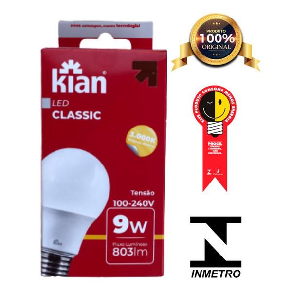 Kit 5 Lâmpadas 9w Luz Amarela 3000k Economica Decoração Casa - Kian Imagem de Kit 5 Lâmpadas 9w Luz Amarela 3000k Economica Decoração Casa