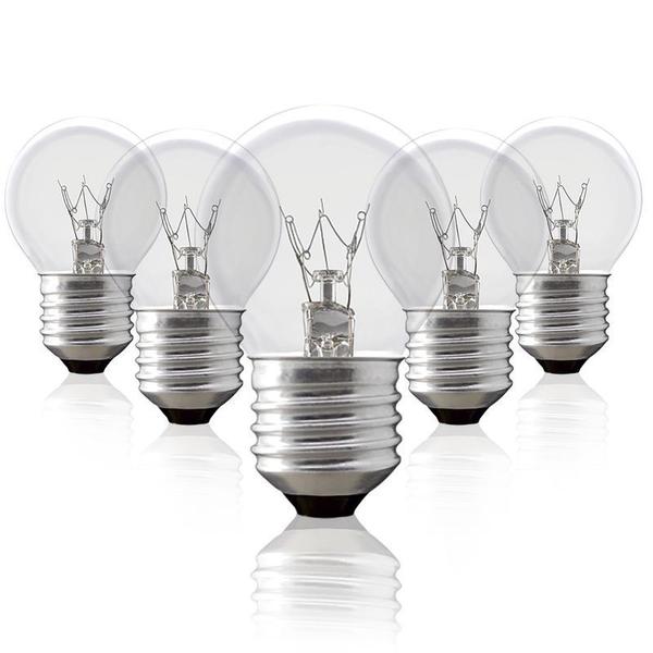 Kit 5 Lâmpadas Bolinha BG-45 Clara E-27 25W 127V Toplux Imagem de Kit 5 Lâmpadas Bolinha BG-45 Clara E-27 25W 127V Toplux