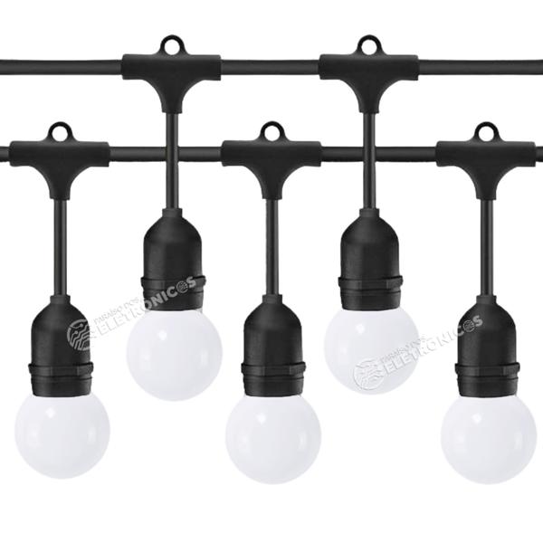 Imagem de Kit 5 Lâmpadas Bolinha G45 Led + Extensão Varal De 5 Metros Ideal Para Restaurante KIT007