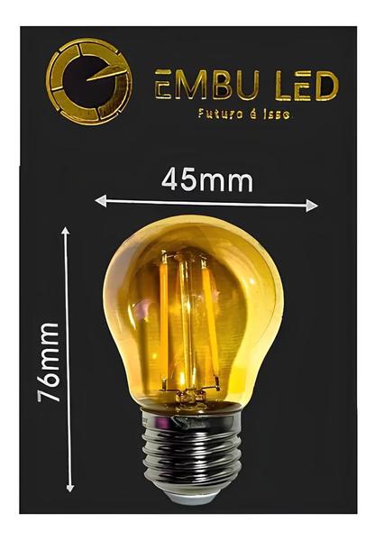 Imagem de Kit 5 Lâmpadas Filamento De Led Bulbo G45 Vintage Retro E27 Bivolt 2W