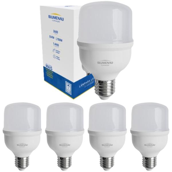 Imagem de Kit 5 Lâmpadas Led Super Bulbo 20W Alta Potência Bivolt Branco Frio