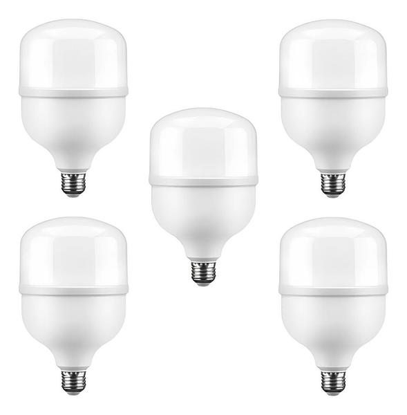 Imagem de Kit 5 Lâmpadas Led Super Bulbo 30w Alta Potência Bivolt Branco Frio- Techluz