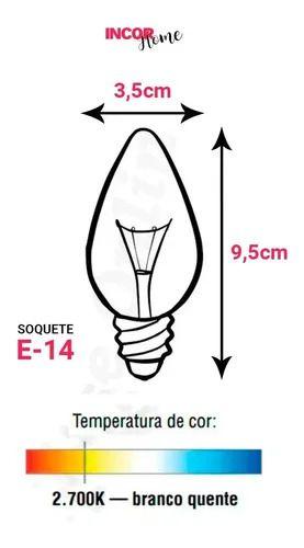 Imagem de Kit 5 Lâmpadas Vela Lisa Leitosa Vl-37 E-14 40w 220v