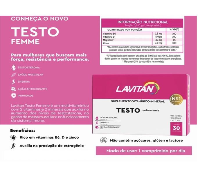 Imagem de Kit 5 Lavitan Testo Feminino Com 30Caps - Cimed