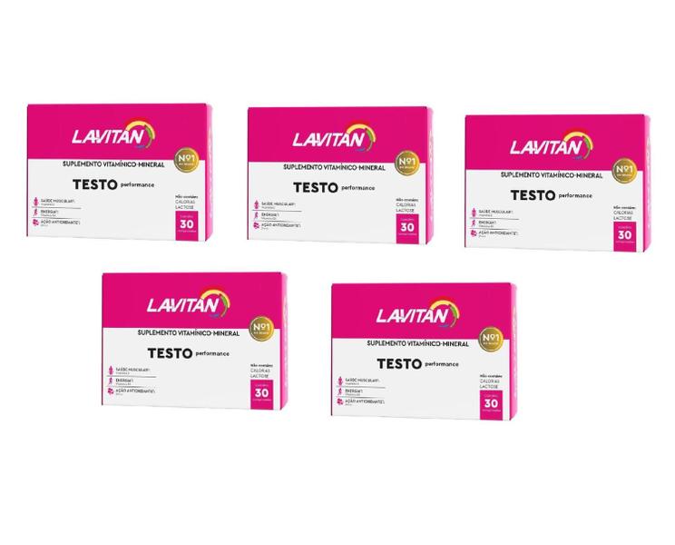 Imagem de Kit 5 Lavitan Testo Feminino Com 30Caps - Cimed