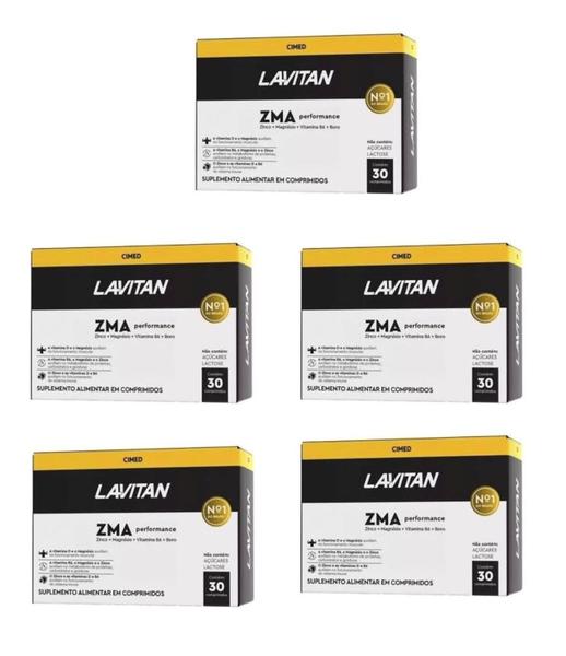 Imagem de Kit 5 Lavitan ZMA Performance 30 Comprimidos Vitaminas