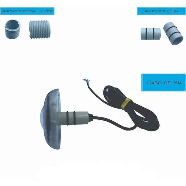 Imagem de Kit 5 Led Piscina Monocromático 9W + Central + Controle - Luxpool