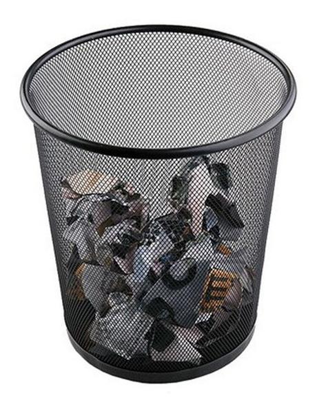 Imagem de Kit 5 Lixeira Metal Aramado Cesto Lixo Escritório 10 Litros