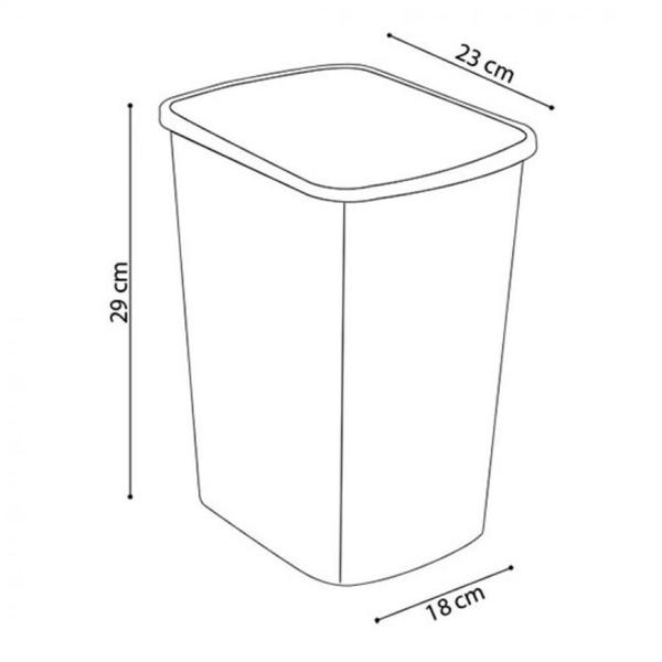 Imagem de Kit 5 Lixeira Sem Tampa 10L Label Plástico Pintura Tipo Inox