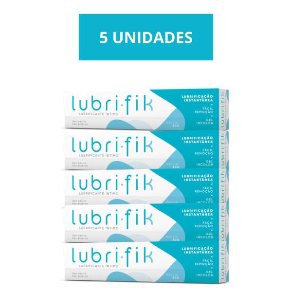 Imagem de Kit 5 Lubrificante Gel Íntimo Lubrifik Base de Água 50g