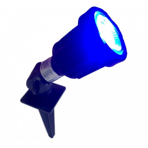 Imagem de Kit 5 luminaria espeto jardim 5w azul biv prova dagua foxlux