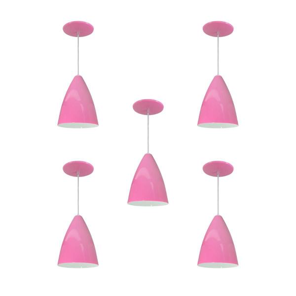 Kit 5 Luminária Pendente Bala Nova Com Interior Branco Brilho Com Fiação 110/220v - Luminárias Navarro Imagem de Kit 5 Luminária Pendente Bala Nova Com Interior Branco Brilho Com Fiação 110/220v