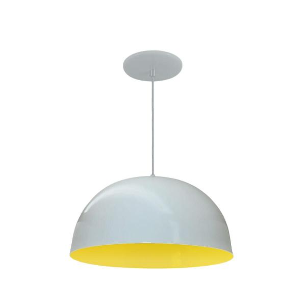 Kit 5 Luminária Pendente Meia Lua 24cm Interior Amarelo Com Fiação 110/220v - Luminárias Navarro Imagem de Kit 5 Luminária Pendente Meia Lua 24cm Interior Amarelo Com Fiação 110/220v