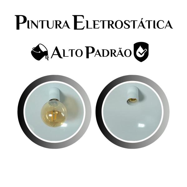 Imagem de Kit 5 Luminária Pendente Meia Lua 50cm Interior Branco Brilho Com Fiação 110/220v