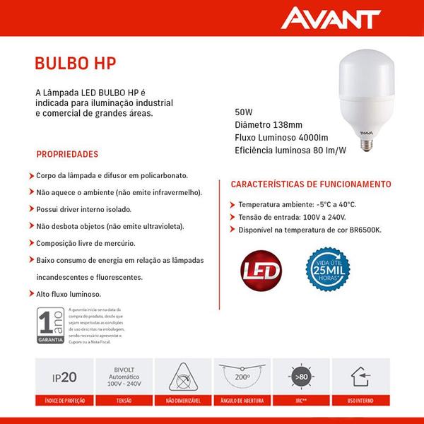 Imagem de Kit 5 Luminária Prismática Galpão Industrial 12 Pol 30cm Cabo 3m 5 lâmpadas 50W