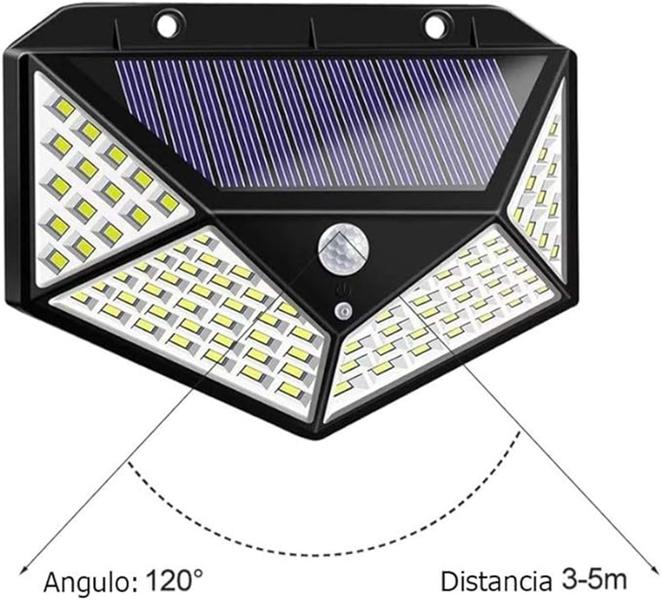 Imagem de Kit 5 Luminária Solar 100 Led Com Sensor Presenã e Movimento Para Jardim Externa Prova D'água Luz Led Solar Lâmpada Aran