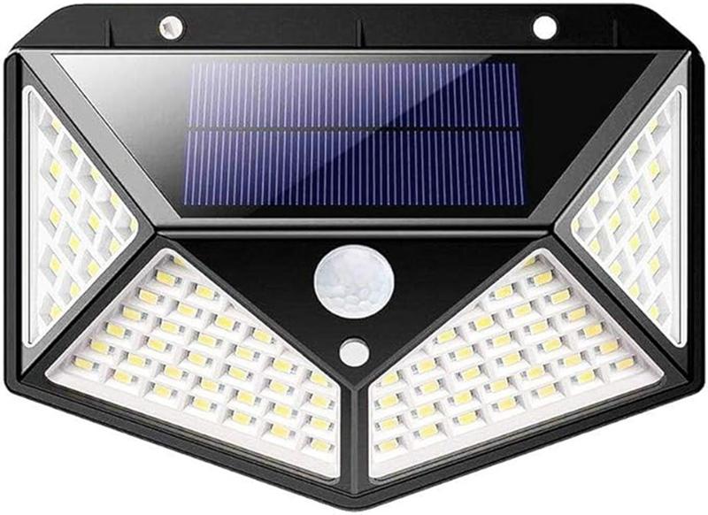 Imagem de Kit 5 Luminária Solar 100 Led Com Sensor Presenã e Movimento Para Jardim Externa Prova D'água Luz Led Solar Lâmpada Aran