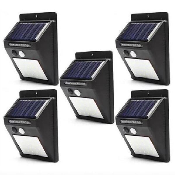 Imagem de Kit 5 Luminária Solar Iluminação Jardim Exterior 30 Leds