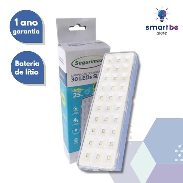 Imagem de Kit 5 Luminárias de Emergência 30 LEDs Slim 110v/220v