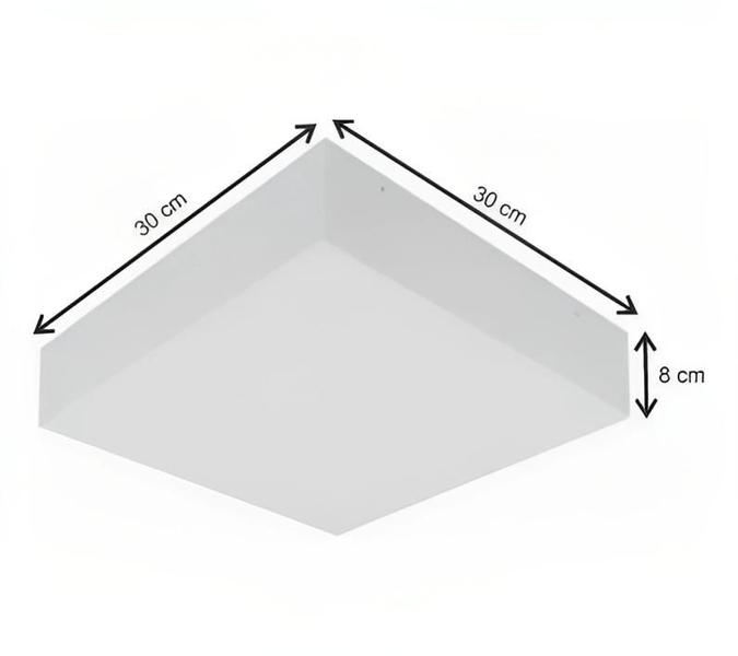 Imagem de Kit 5 Luminárias Plafon De Sobrepor Quadrado Acrílico 30x30