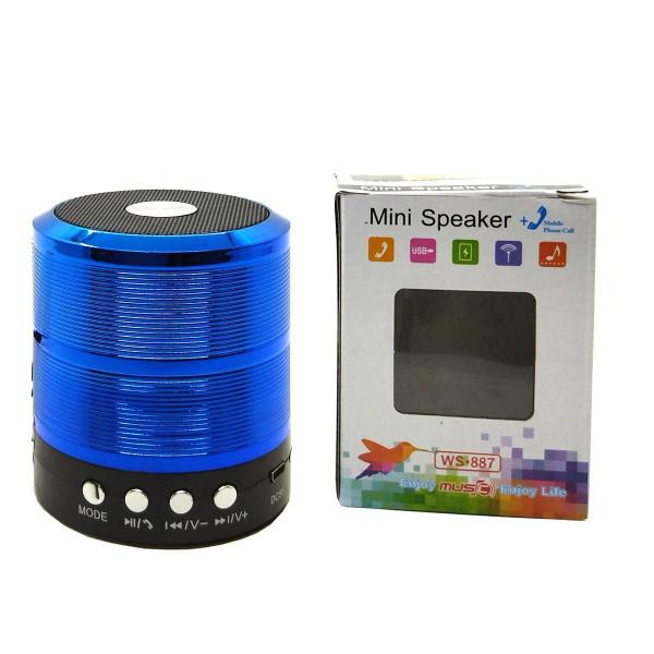 Imagem de Kit 5 Mini Caixa De Som Portátil Bluetooth Mp3 Ws - 887 Azul