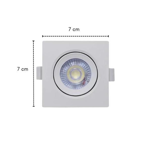 Imagem de Kit 5 Mini Luminária Led Spot Smd Quadrado 3W Branco Teto