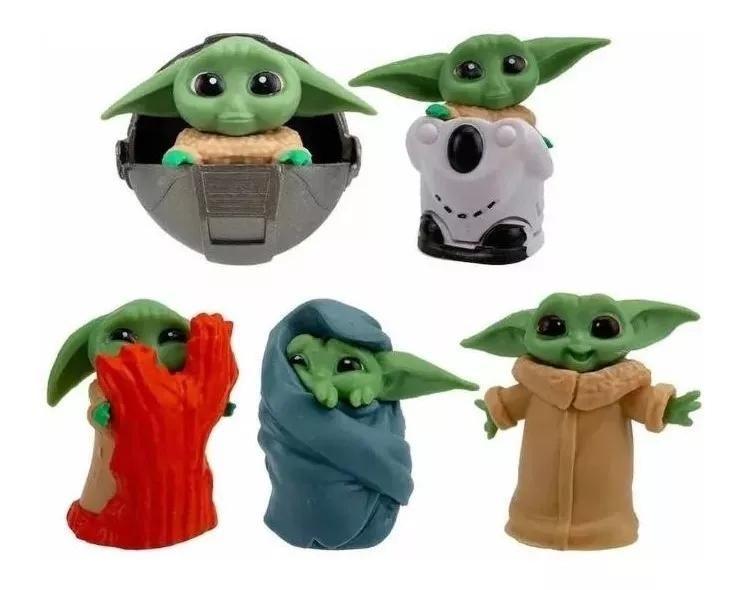 Imagem de Kit 5 Miniaturas Grogu Baby Yoda Star Wars The Mandalorian