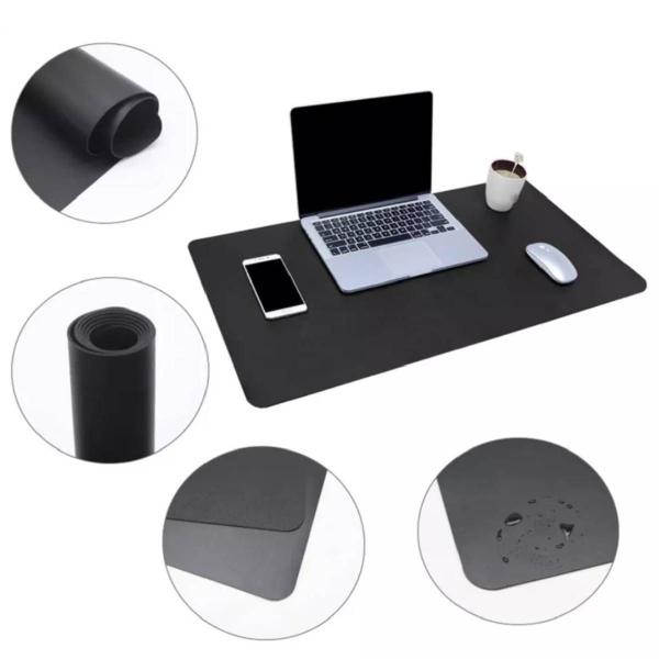 Imagem de Kit 5 Mouse Pad 120x60 Extra Grande Sintetico Premium Slim Preto Antiderrapante Impermeavel  