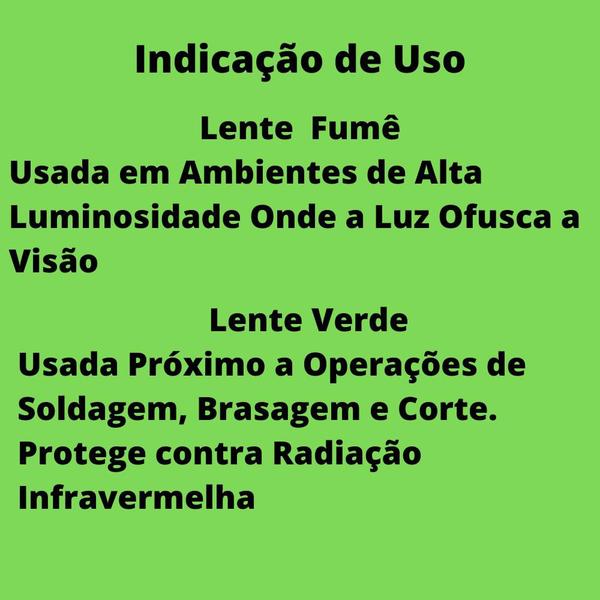 Imagem de Kit 5 óculos Fume Proteção Segurança Epi Envio Rápido 24hrs - UN / 5