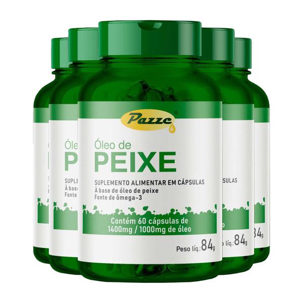 Imagem de Kit 5 Óleo de Peixe Pazze 60 Cápsulas 1000mg