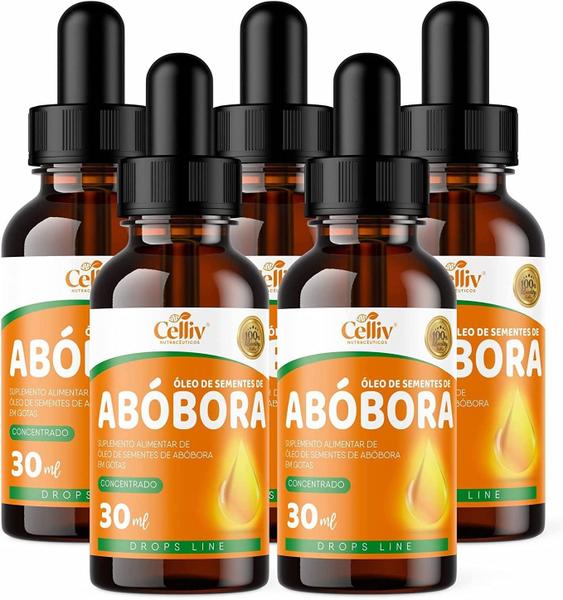 Imagem de Kit 5 - Óleo De Semente De Abóbora + Vitamina E 30Ml Celliv