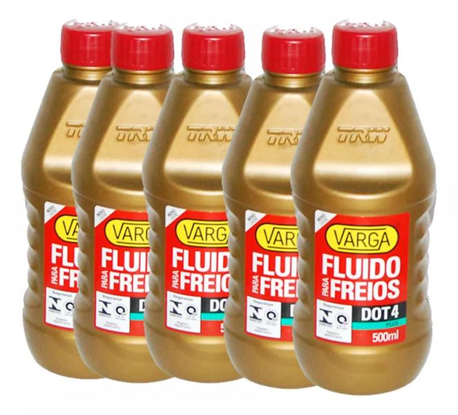 Imagem de Kit 5 Oleo Fluido De Freio Varga 500ml Dot4 Trw Original