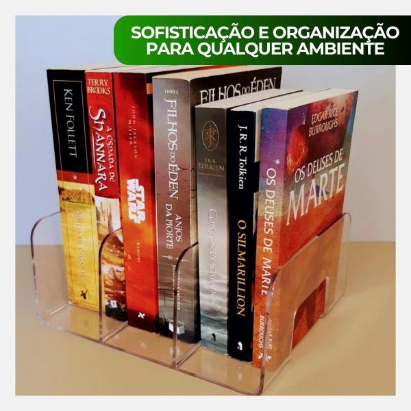 Kit 5 Organizador Acrilico Escritório Estante Sala Multiuso Livros Bolsa Clutch Carteira Paramount Imagem de Kit 5 Organizador Acrilico Escritório Estante Sala Multiuso Livros Bolsa Clutch Carteira Paramount