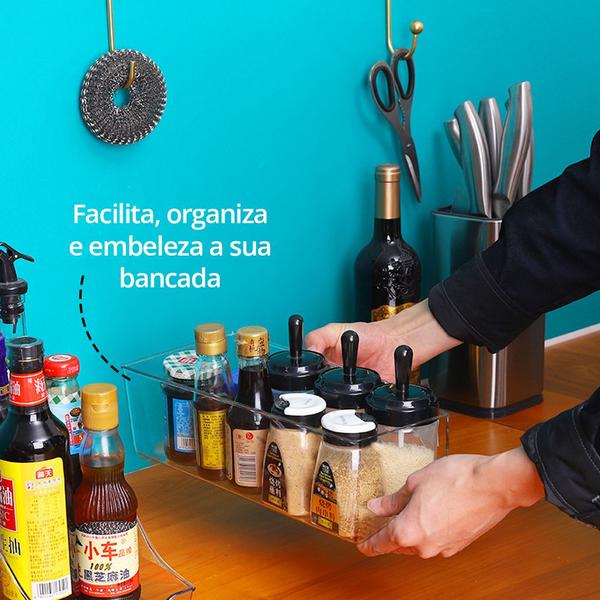 Imagem de Kit 5 Organizador Geladeira Armario Gavetas Multifunções Cozinha