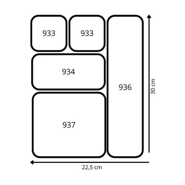 Imagem de Kit 5 Organizadores Gaveta Quarto Cozinha Multiuso Paramount