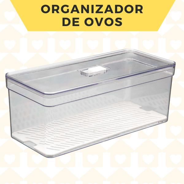 Imagem de Kit 5 Organizadores Transparente Com 5 Telas Retangular Grande