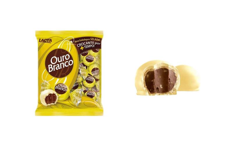 Kit 5 Pacotes Bombom Ouro Branco Chocolate Lacta 1Kg Imagem de Kit 5 Pacotes Bombom Ouro Branco Chocolate Lacta 1Kg