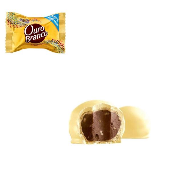 Kit 5 Pacotes Bombom Ouro Branco Chocolate Lacta 1Kg Imagem de Kit 5 Pacotes Bombom Ouro Branco Chocolate Lacta 1Kg