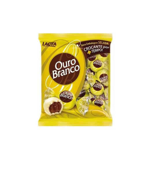 Kit 5 Pacotes Bombom Ouro Branco Chocolate Lacta 1Kg Imagem de Kit 5 Pacotes Bombom Ouro Branco Chocolate Lacta 1Kg