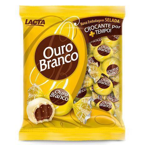 Imagem de Kit 5 Pacotes Bombom Ouro Branco Chocolate LACTA 1Kg