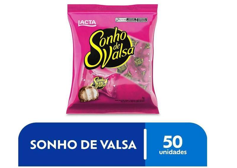 Kit 5 Pacotes De Bombom Chocolate Sonho De Valsa Lacta 1Kg Imagem de Kit 5 Pacotes De Bombom Chocolate Sonho De Valsa Lacta 1Kg