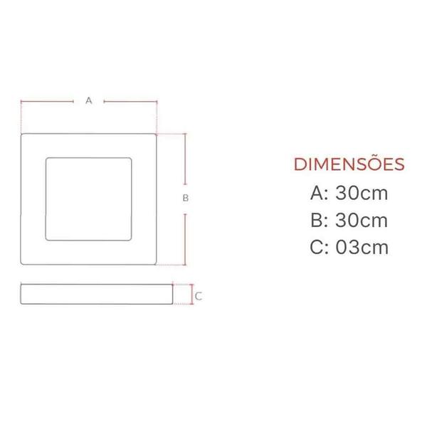 Imagem de kit 5 Paineis paflon Led Sobrepor 30x30 Quadrado 24W 1linha