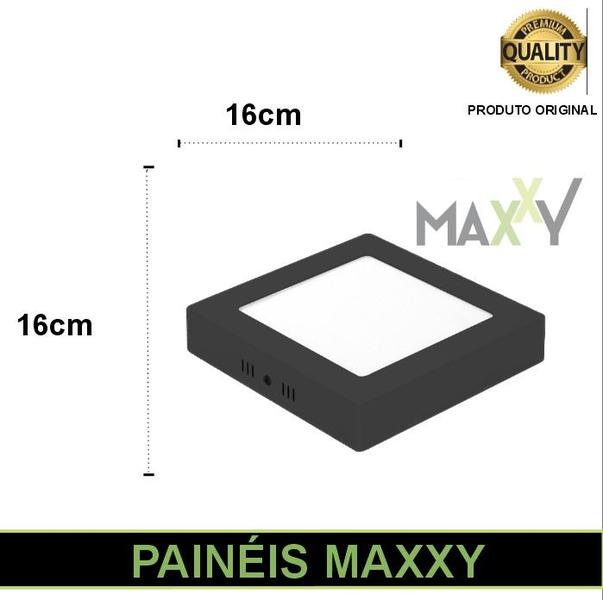 Imagem de Kit  5 Painéis Plafon Led Sobrepor Quadrado Preto 12w Neutro 4000k