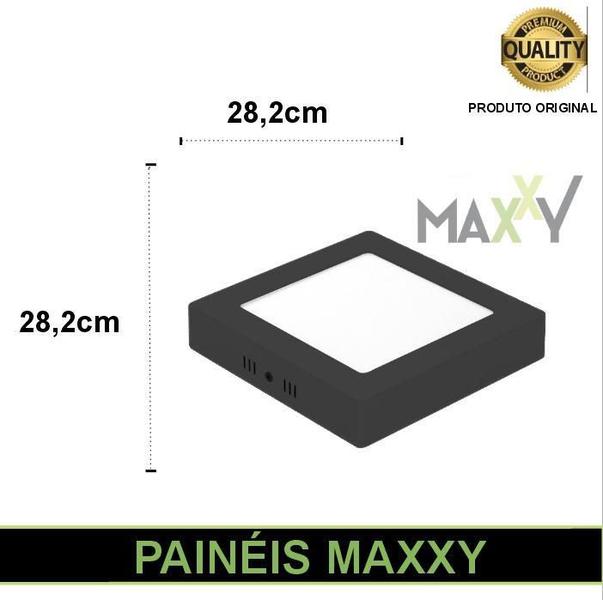 Imagem de Kit 5 Painéis Sobrepor Led Quadrado Preto 24W Neutro 4000K